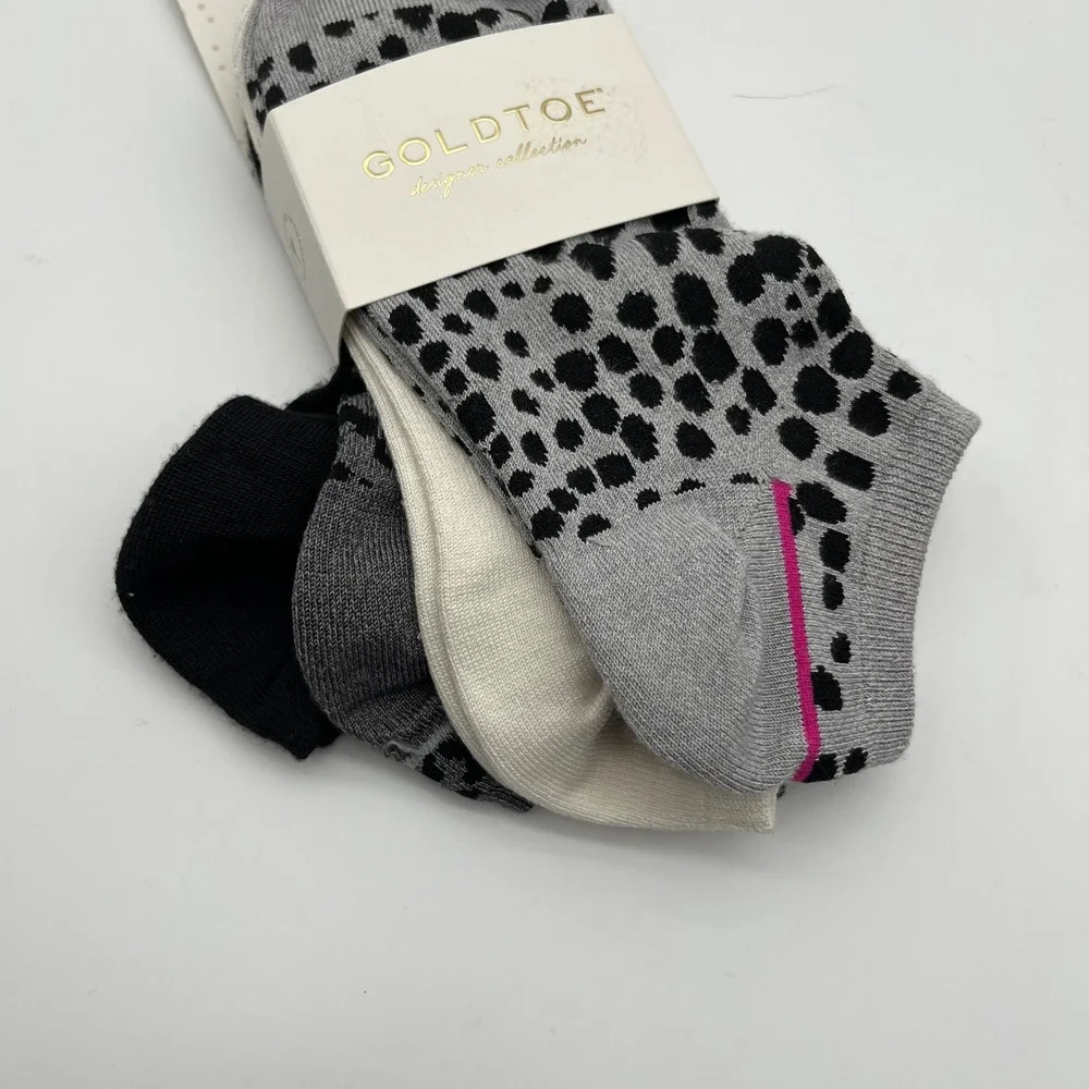 Goldtoe Socks Womens 6-9 Multi Animal Print Designer Collection 4 Pair No Show